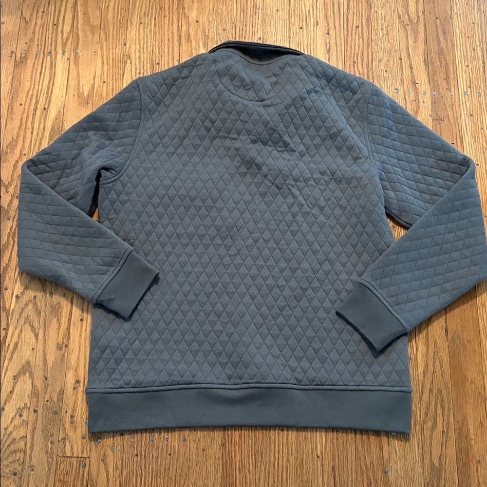 Untuckit Quilted Pullover Jacket Snaps Gray Men’s… - image 3